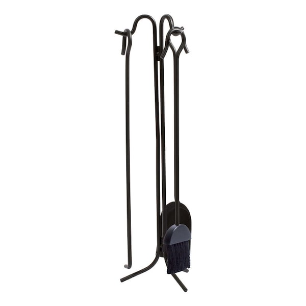 Open Hearth Panacea Open Hearth Black Matte Steel Fireplace Tool Set - 15046