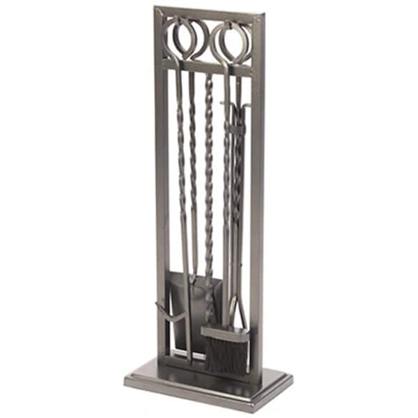 Panacea 15094 Antique Iron Modern Twist Style Fireplace Tool Set - 5 Piece, PK5 - 178762