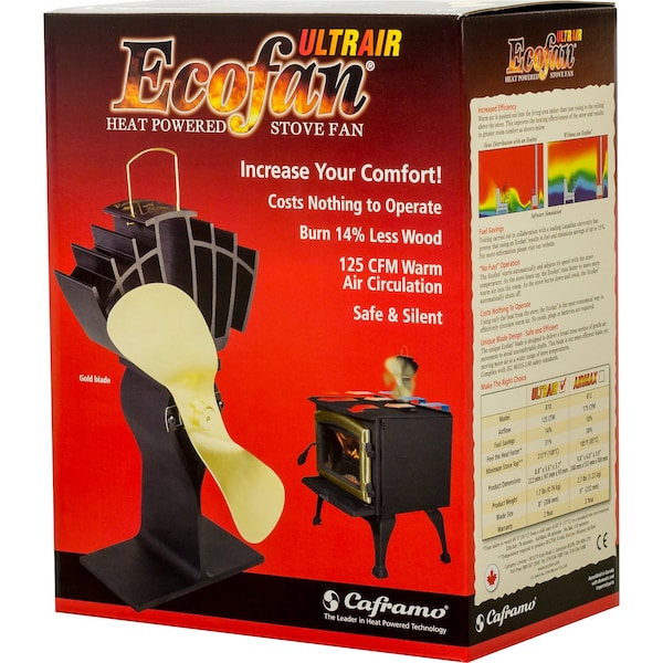 B & K Ecofan Aluminum Wood Stove Fan - 810CABBX