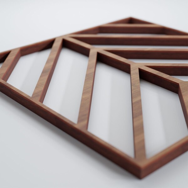 Ekena Millwork Extra Small Genoa Decorative Fretwork Wood Wall Panels, Walnut, 7 3/8"W x 7 3/8"H x 3/8"T - WALW08X08X0375GNAWA