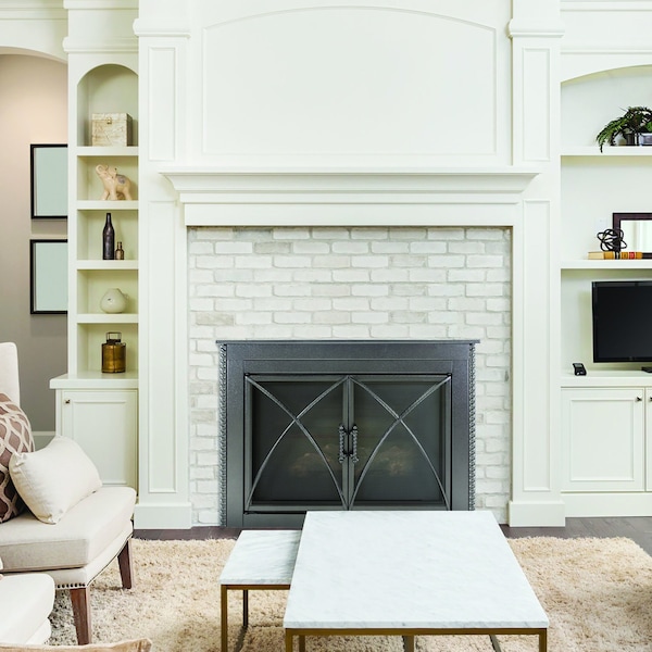 Fireplace Glass Doors Albus Large Glass Door - AL-1902