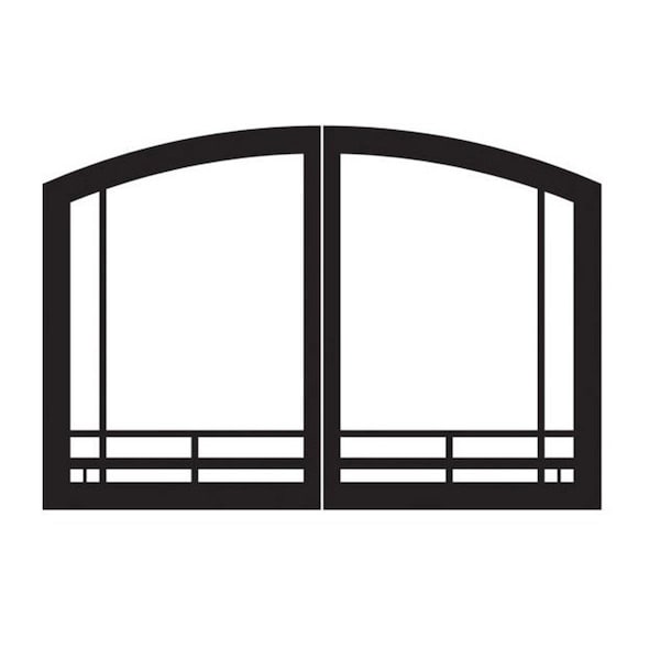 Empire Mission Arch Fireplace Doors, Black - VFR32SMBL