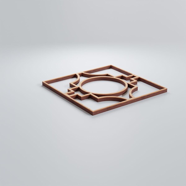 Ekena Millwork Extra Small Gypsum Decorative Fretwork Wood Wall Panels, Alder, 7 3/8"W x 7 3/8"H x 3/8"T - WALW08X08X0375GYPAL
