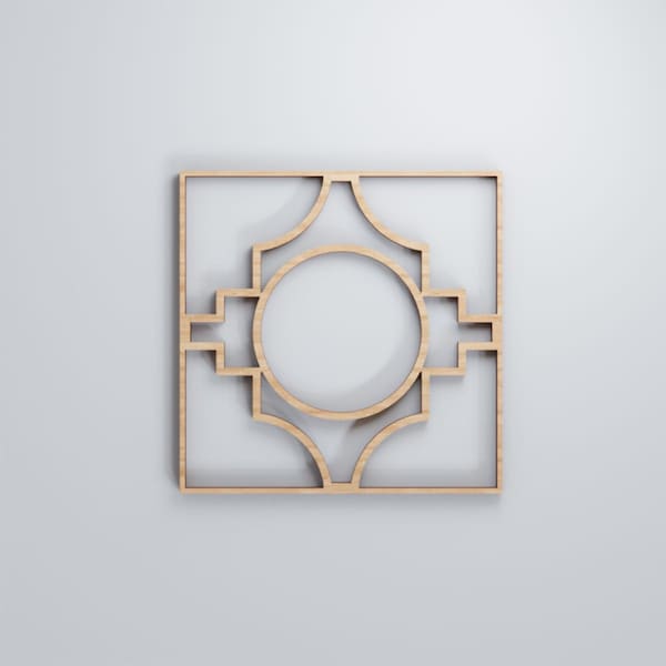 Ekena Millwork Extra Small Gypsum Decorative Fretwork Wood Wall Panels, Alder, 7 3/8"W x 7 3/8"H x 3/8"T - WALW08X08X0375GYPAL