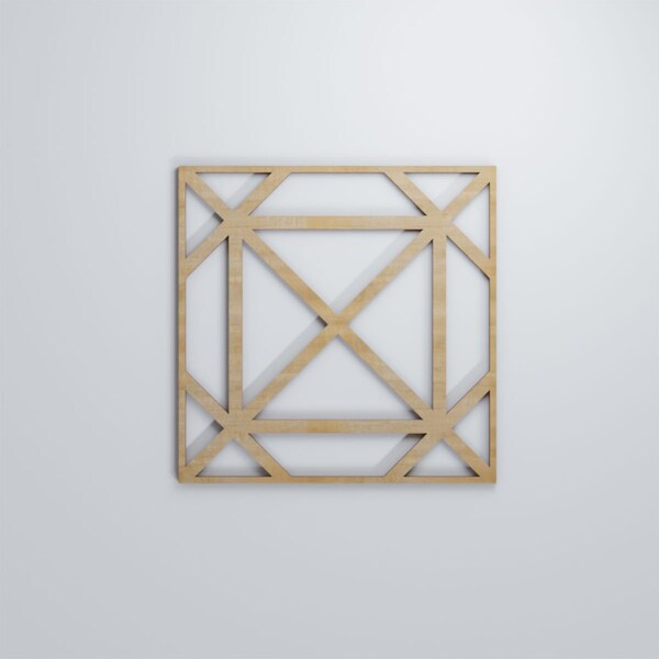 Ekena Millwork Medium Buxton Decorative Fretwork Wood Wall Panels, Hickory, 15 3/8"W x 15 3/8"H x 3/8"T - WALW16X16X0375BUXHI