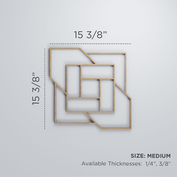 Ekena Millwork Medium Loveland Decorative Fretwork Wood Wall Panels, Alder, 15 3/8"W x 15 3/8"H x 3/8"T - WALW16X16X0375LLDAL
