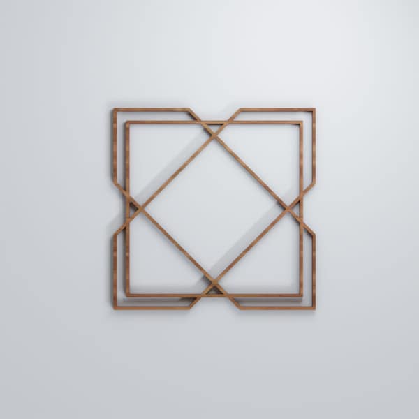 Ekena Millwork Small Kiowa Decorative Fretwork Wood Wall Panels, Walnut, 11 3/8"W x 11 3/8"H x 3/8"T - WALW12X12X0375KWAWA