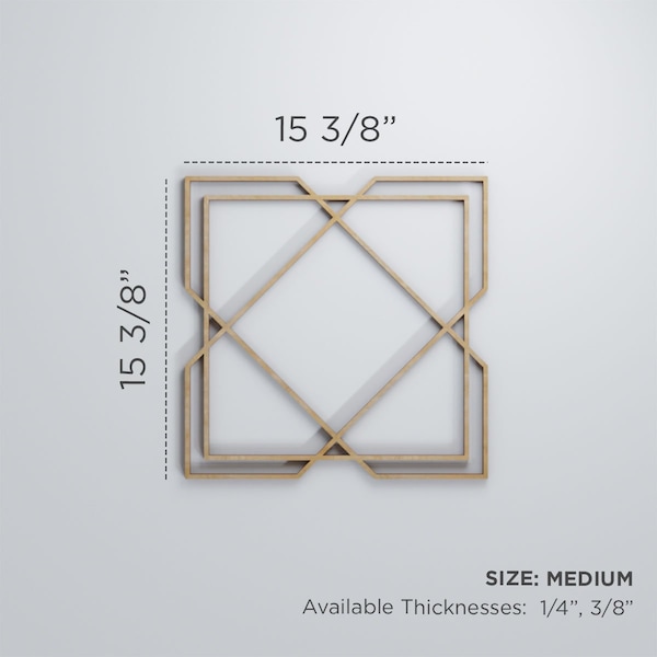 Ekena Millwork Medium Kiowa Decorative Fretwork Wood Wall Panels, Red Oak, 15 3/8"W x 15 3/8"H x 3/8"T - WALW16X16X0375KWARO