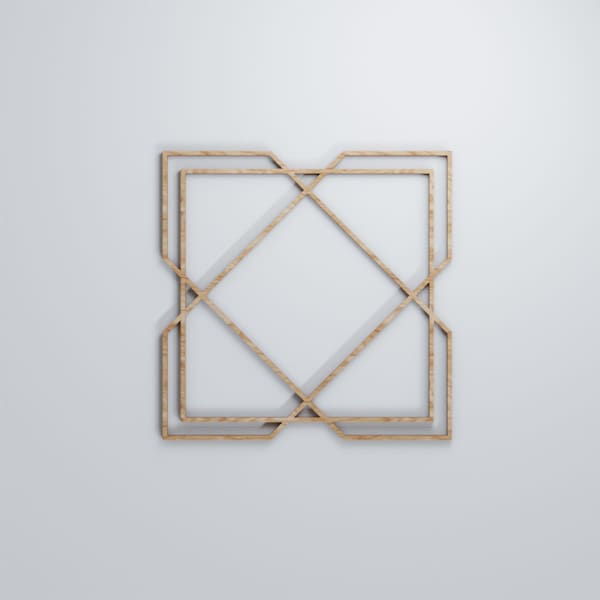 Ekena Millwork Medium Kiowa Decorative Fretwork Wood Wall Panels, Red Oak, 15 3/8"W x 15 3/8"H x 3/8"T - WALW16X16X0375KWARO