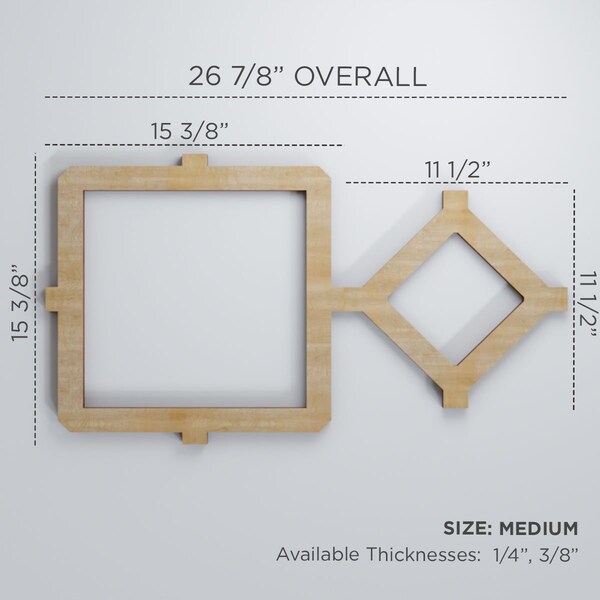 Ekena Millwork Medium Arcadia Decorative Fretwork Wood Wall Panels, Walnut, 26 7/8"W x 15 3/8"H x 3/8"T - WALW16X16X0375ARCWA