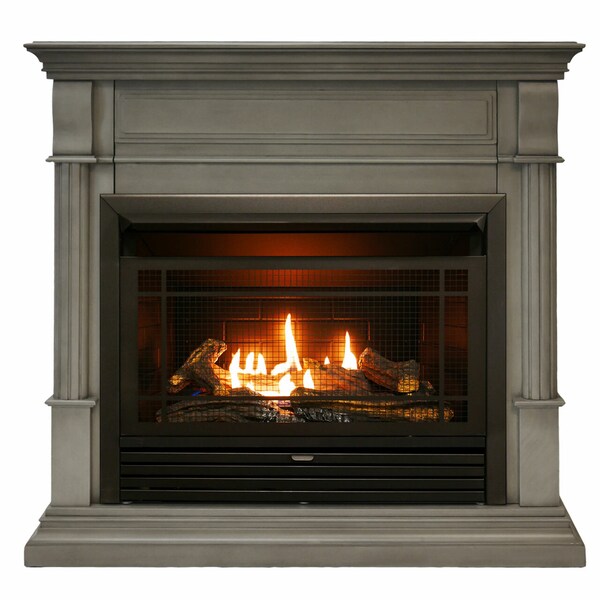 Duluth Forge Dual Fuel Ventless Gas Fireplace With Mantel - 26,000 Btu, Remote - DFS-300R-2GR