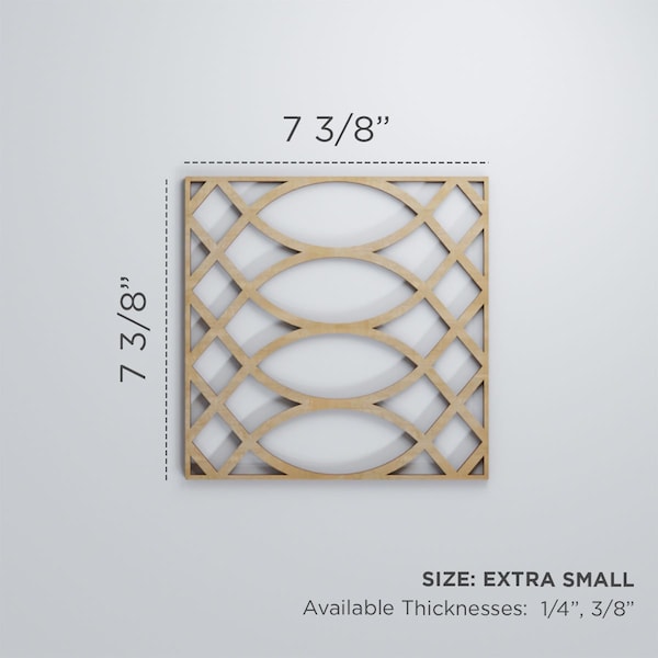 Ekena Millwork Extra Small Montrose Decorative Fretwork Wood Wall Panels, Alder, 7 3/8"W x 7 3/8"H x 3/8"T - WALW08X08X0375MNTAL
