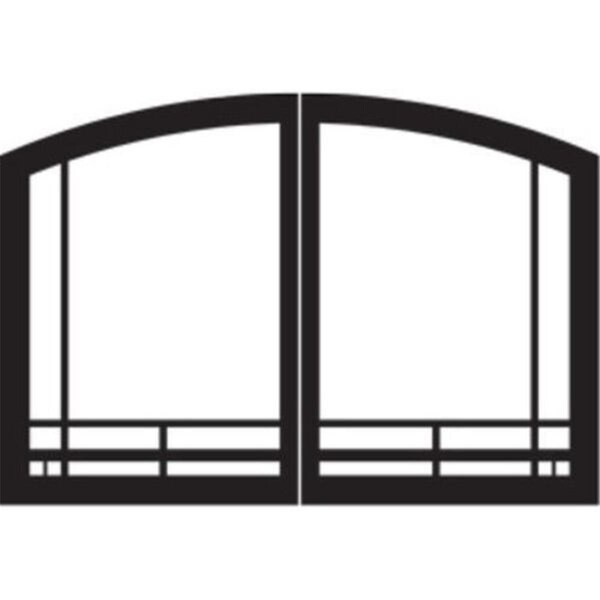 Empire 42 in. Mission Arch Door Set for Tahoe Fireplaces, Matte Black - DVRB3MBL