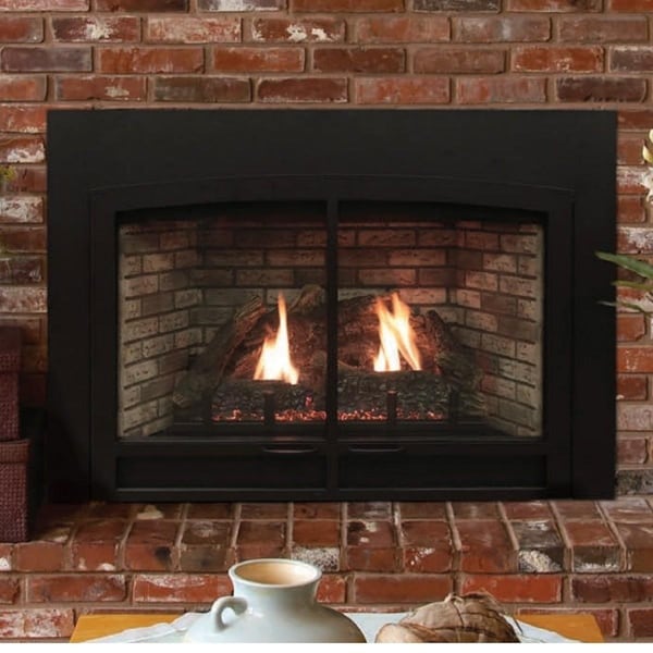 Empire 28 in. Natural Gas Millivolt Log Set with Blower - DVC28IN31N