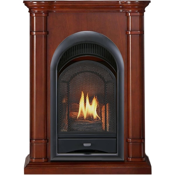 Procom Heating Dual Fuel Vent Free Gas Fireplace System, 15,000 BTU, T-Stat Control, Walnut Finish - PCS150T-3W