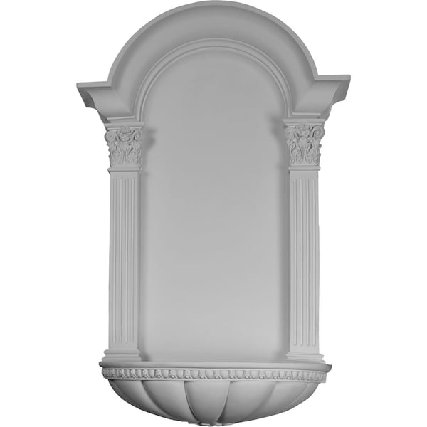 Ekena Millwork 27 1/2"W x 42 1/4"H x 9"D, Egg and Dart Fluted Niche, Surface Mount - NCH27X42EG