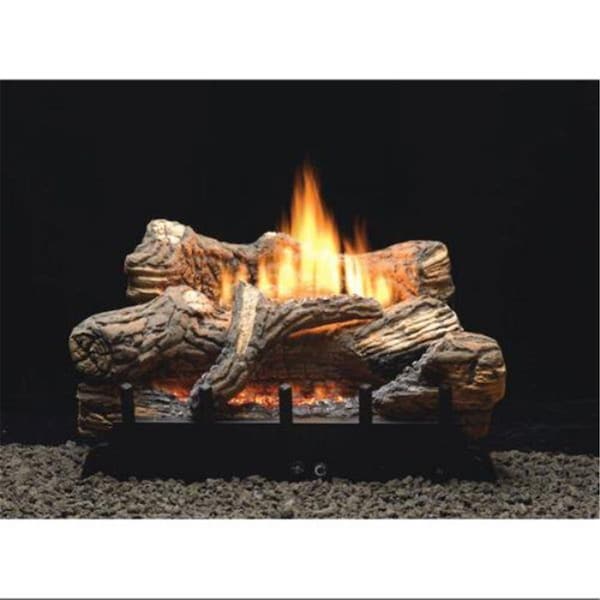 Mobiliario 18 in. Propane Gas Ceramic Fiber Log Set, Black - 10000 BTU - 5 Piece - MO2935806