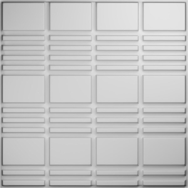 Ekena Millwork 19 5/8in. W x 19 5/8in. H Stacked EnduraWall Decorative 3D Wall Panel, White, 10PK - WP20X20SDWH-CASE-10