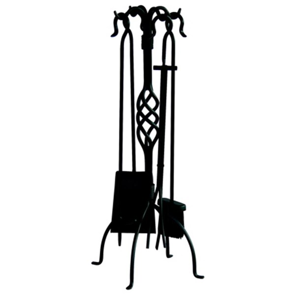 Blueprints 5 PC BLACK WROUGHT IRON FIRESET WITH CENTER WEAVE - BL2674748