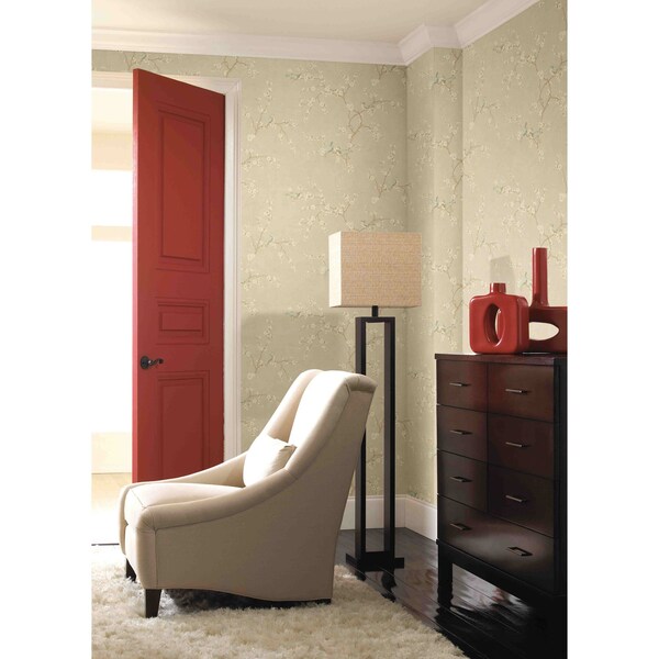 York Wallcoverings Birds with Blossoms Metallic Wallpaper - HP0325