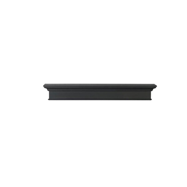Pearl Mantels The Henry Black Paint Mdf Distressed Cap-Shelf Mantel - 610-72B