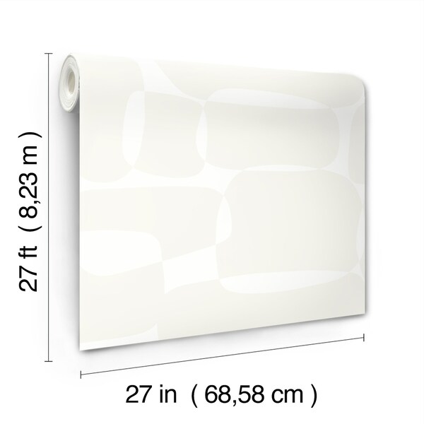 York Wallcoverings Block White and Ivory Wallpaper Sample - AG2072SAM