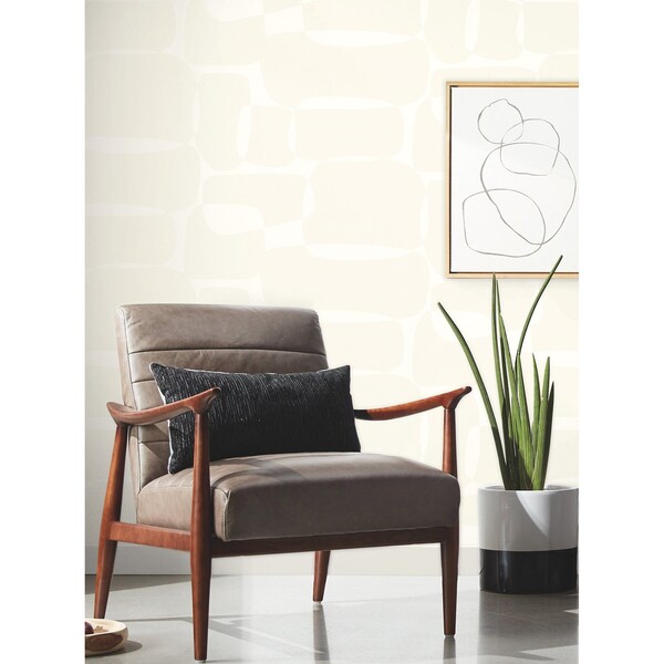 York Wallcoverings Block White and Ivory Wallpaper Sample - AG2072SAM