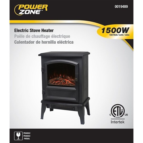 Powerzone PowerZone ND-18D2S Electric Fireplace Heater, 120 V, Black - ND-18D2S