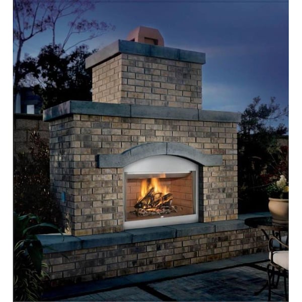Fmi Products Vantage Hearth Laredo Outdoor Wood Fireplace - White Stacked Brick Liner - WRE3036WS