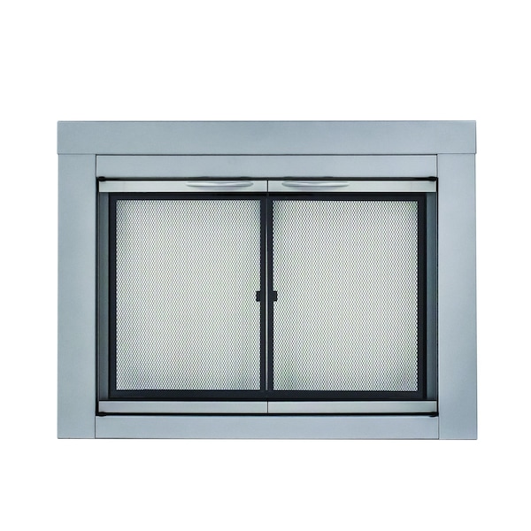 Fireplace Glass Doors Alpine Medium Skyline Nickel - AN-1011SN
