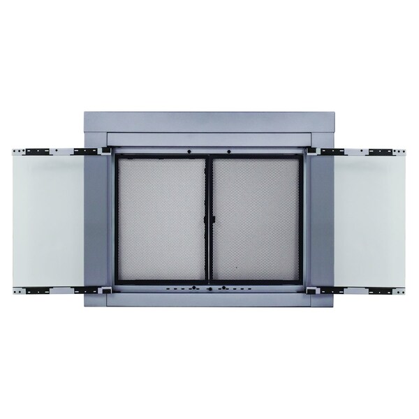 Fireplace Glass Doors Alpine Medium Skyline Nickel - AN-1011SN