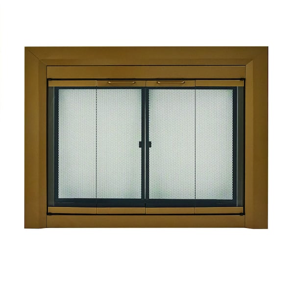 Fireplace Glass Doors Clairmont Medium Heritage Brass - CM-3011HE