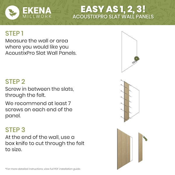 Ekena Millwork AcoustixPro Noise Cancelling Half Round Small Slat Wall Panel - SWA0625X0500HRAB