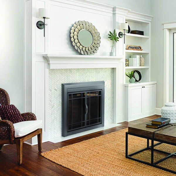 Fireplace Glass Doors Easton Large Gunmetal - EA-5012GM