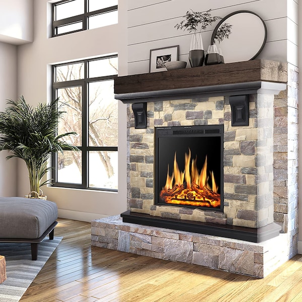 Edendirect 50.59'' 750/1500W Heater, 7 Flame Brightness, Multi-Color Freestanding Electric Fireplace - Y4926+Y926M