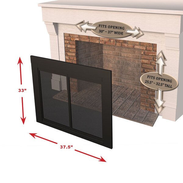 Fireplace Glass Doors Carlisle Medium Gunmetal - CL-3001GM