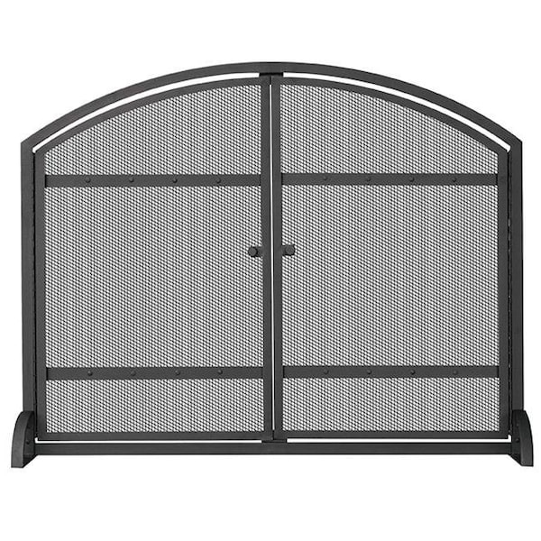 Uniflame Fireplace Screen, 39 in W 31 in H, 6 in L, Wrought Iron, Steel - S-1066