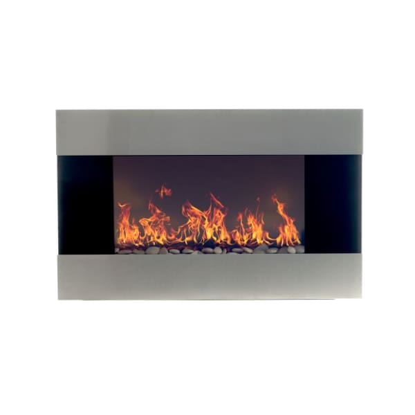 Hastings Home Hastings Home 36-inch Electric Fireplace in Stainless Steel, Wall Mount, Front Vent, Remote Control - 855414APE