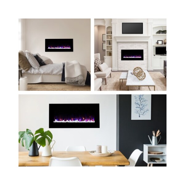Hastings Home Hastings Home 42-inch Electric Fireplace, Wall Mount, Front Vent, LED Flame and Remote Control - 910742VLZ