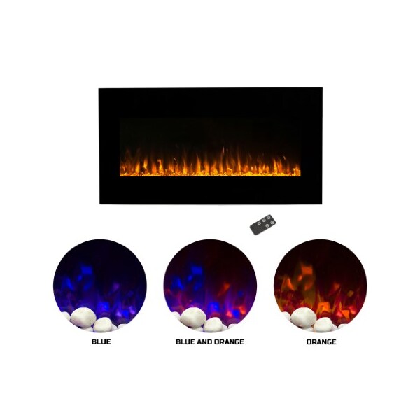 Hastings Home Hastings Home 42-inch Electric Fireplace, Wall Mount, Front Vent, LED Flame and Remote Control - 910742VLZ