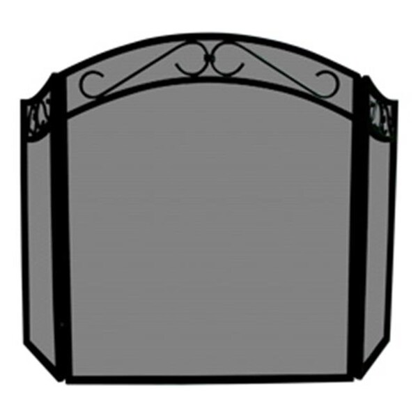 Uniflame Fireplace Screen, 51-1/2 in W 31 in H, Wrought Iron - S-1088