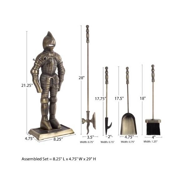 Hastings Home Hastings Home Medieval Knight Fireplace Tool Set - 415764FVV