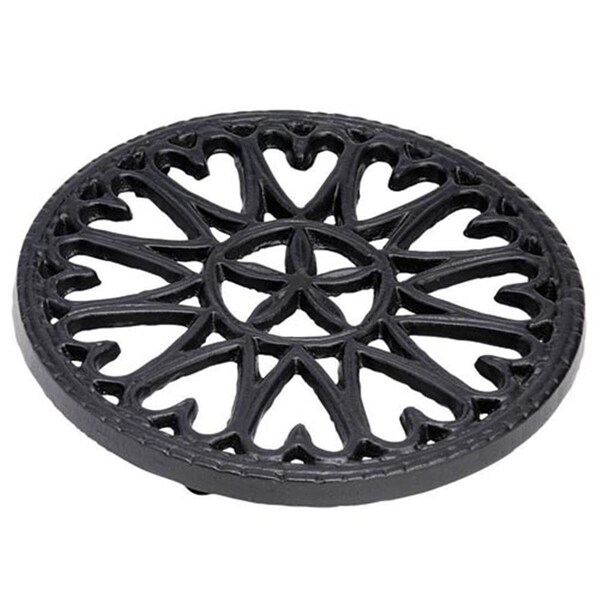 Back2Basics 7 in. Sunburst Cast Iron Trivet in Blue Black - BA911750