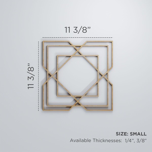 Ekena Millwork Small Lakewood Decorative Fretwork Wood Wall Panels, Cherry, 11 3/8"W x 11 3/8"H x 3/8"T - WALW12X12X0375LWDCH