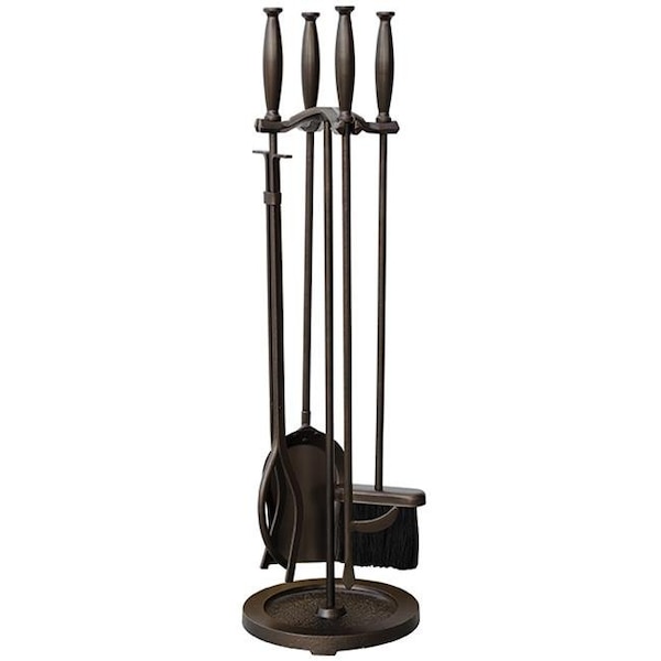 Uniflame Uniflame F-1665 5 Pc Bronze Fireset With Cylinder Handles - F-1665