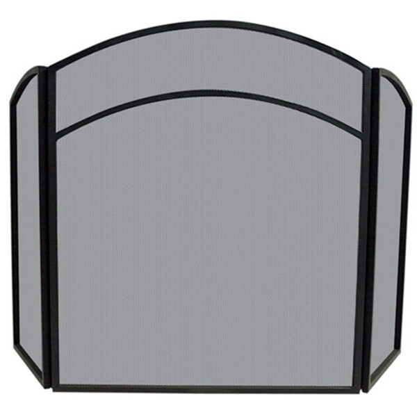 Blueprints 3 Fold Black Wrought Iron Arch Top Screen - BL139842