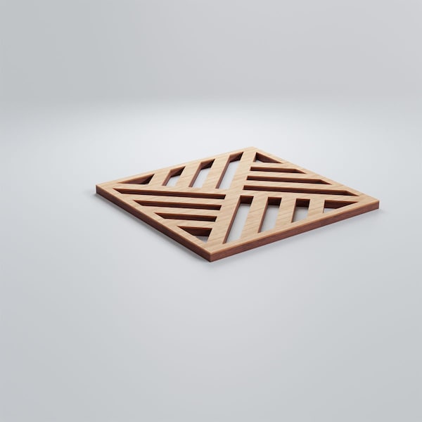 Ekena Millwork Extra Small Allen Decorative Fretwork Wood Wall Panels, Alder, 7 3/8"W x 7 3/8"H x 3/8"T - WALW08X08X0375ALLAL