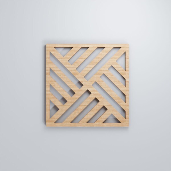Ekena Millwork Extra Small Allen Decorative Fretwork Wood Wall Panels, Alder, 7 3/8"W x 7 3/8"H x 3/8"T - WALW08X08X0375ALLAL