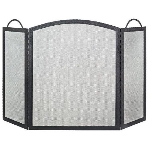Dagan Dagan AHS103 3 Fold Arched Wrought Iron Screen; Black - AHS103