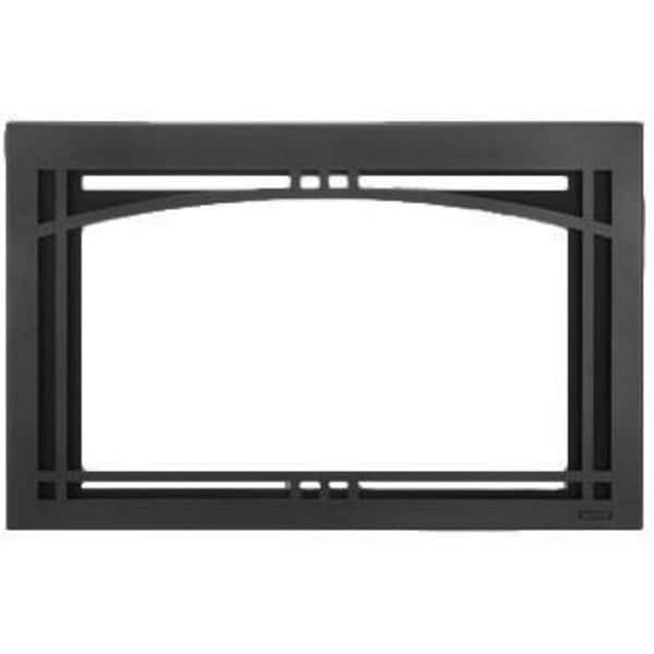 Muebles 35 in. Contemporary Arch Screen Front Fireplace, Black - MU2940408